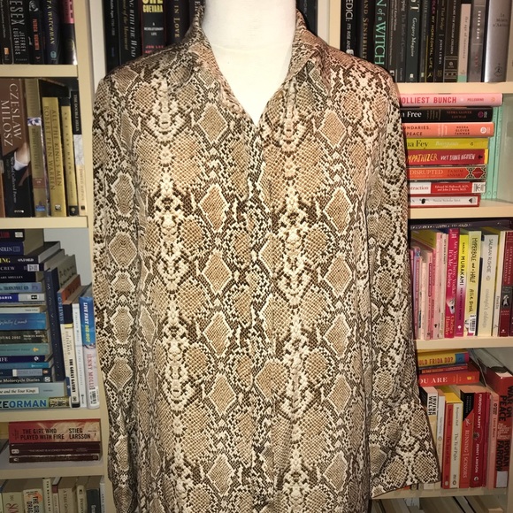 Anine Bing Chelsea Shirt Dress Snake Python - Picture 7 of 13